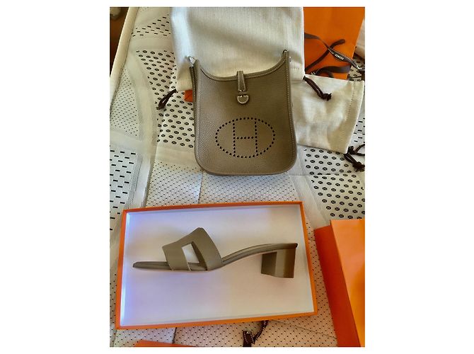 Oran Hermès Mules Taupe - view 3