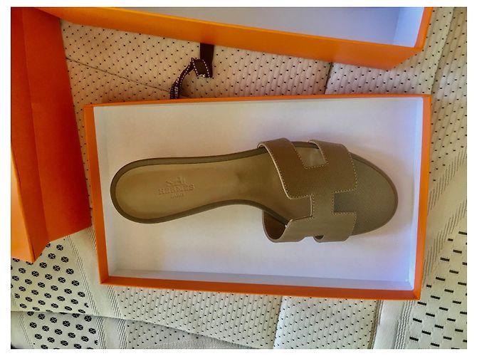 Oran Hermès Mules Taupe - view 5