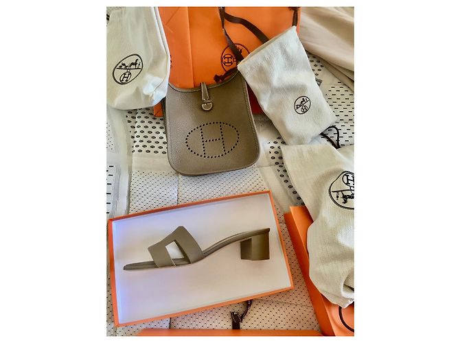 Oran Hermès Mules Taupe - view 6