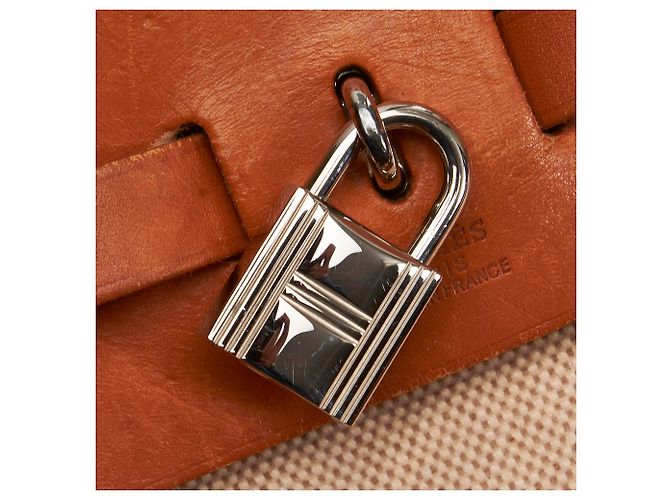 Hermès Zaino Hermes Brown Herbag Canvas Marrone Beige Arancione - vista 10