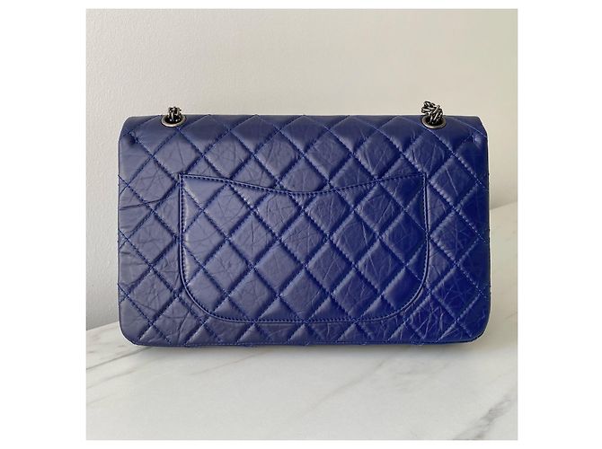 Chanel 2.55 Reissue Bolsa de couro de vitelo acolchoado azul - vista 2