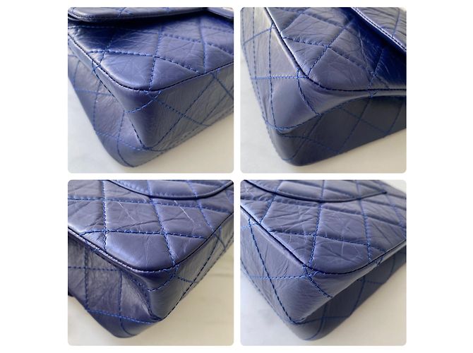 Chanel 2.55 Reissue Bolsa de couro de vitelo acolchoado azul - vista 5