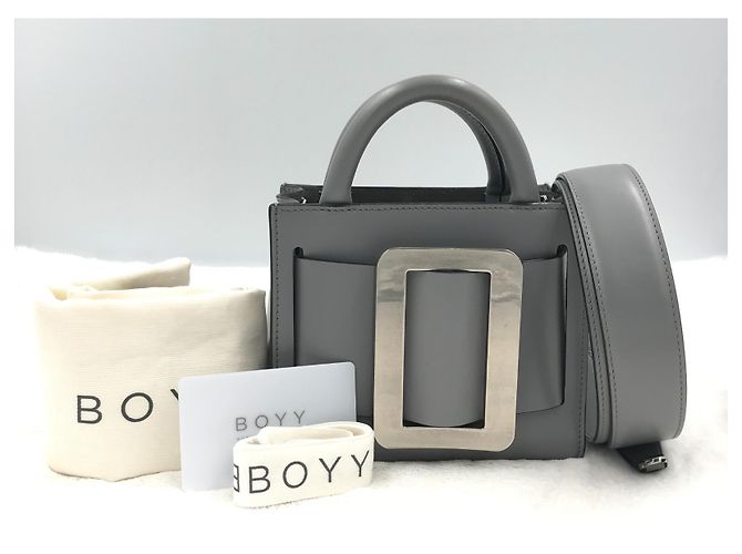 Borsa a mano Boyy Bobby 16 in pelle grigia Grigio - vista 16