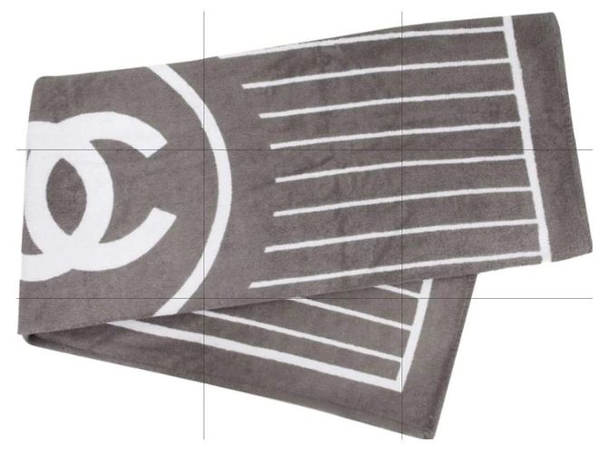 Toalla Chanel XL Blanco Gris - vista 3