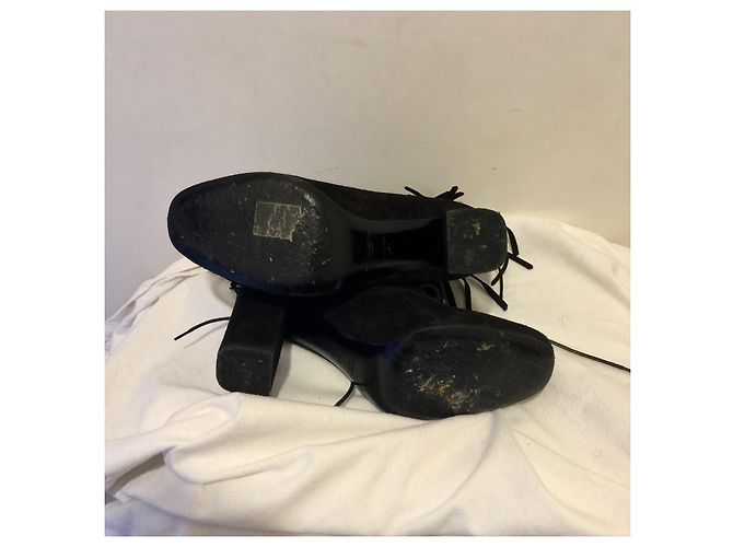 Stivaletti Saint Laurent stringati con frange Nero - vista 7