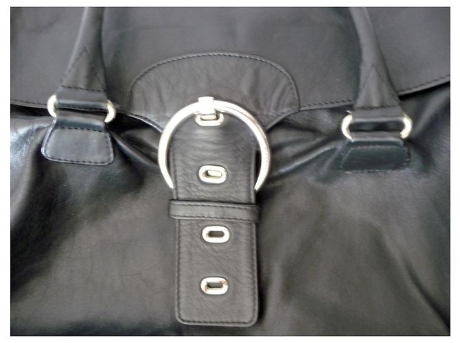 Séquoia SEQUOIA Vintage Tasche aus schwarzem Leder - Stofffutter - sehr guter Zustand - Ansicht 3