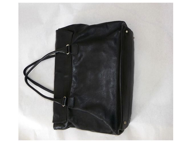 Séquoia SEQUOIA Vintage Tasche aus schwarzem Leder - Stofffutter - sehr guter Zustand - Ansicht 5