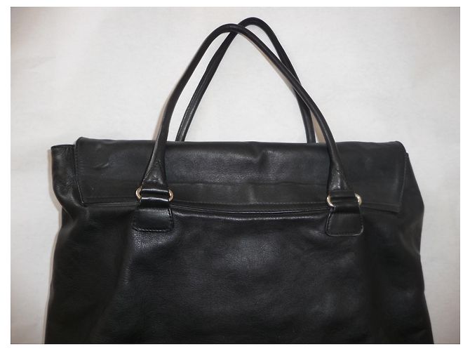 Séquoia SEQUOIA Vintage Tasche aus schwarzem Leder - Stofffutter - sehr guter Zustand - Ansicht 7