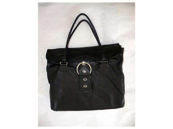 Séquoia SEQUOIA Vintage Tasche aus schwarzem Leder - Stofffutter - sehr guter Zustand - Ansicht 8