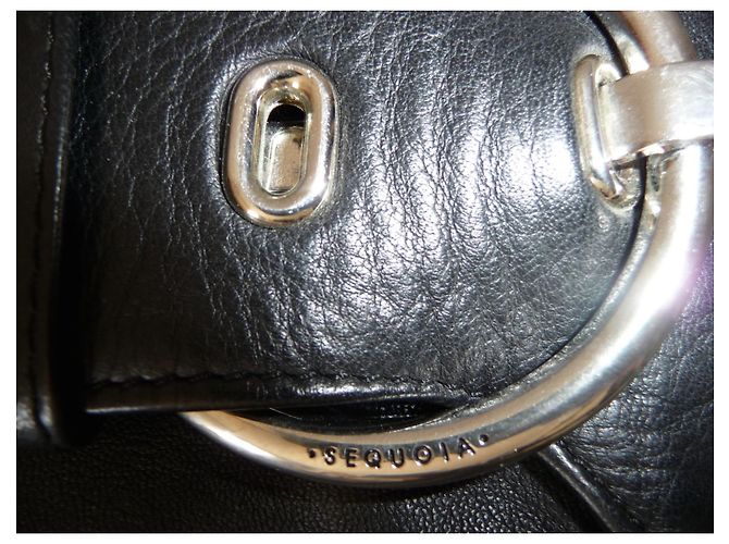 Séquoia SEQUOIA Vintage Tasche aus schwarzem Leder - Stofffutter - sehr guter Zustand - Ansicht 9