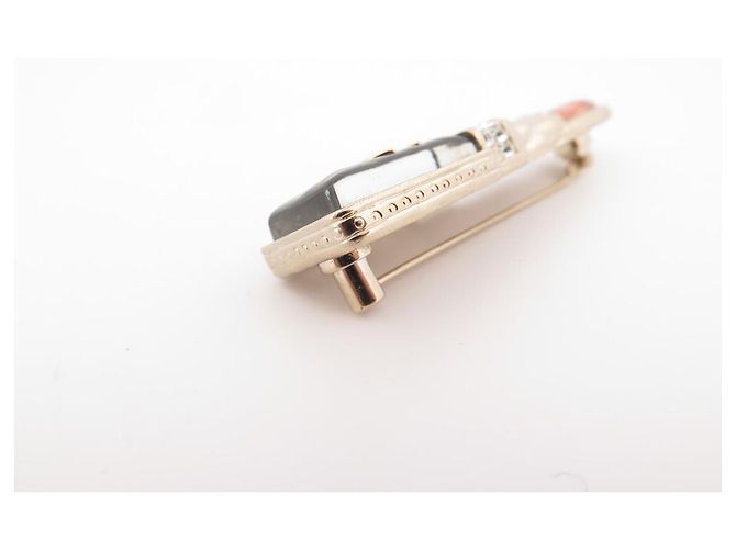 CHANEL LIPPENSTIFT AB BROSCHE7677 GOLDENE LIPPENSTIFT-BROSCHE AUS METALL - Ansicht 2