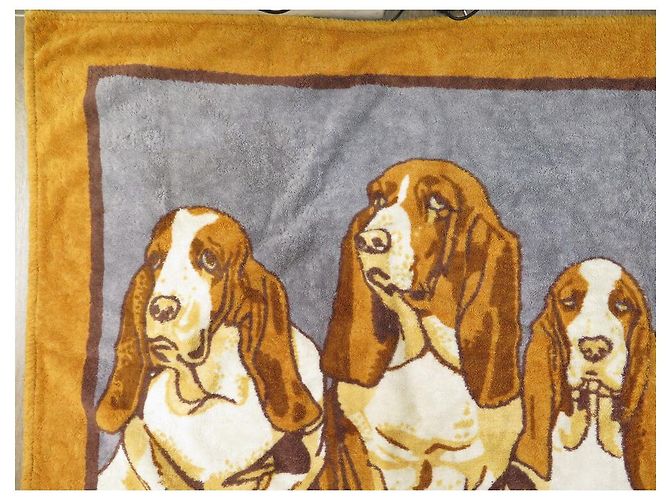 Hermès RARE DRAP DE PLAGE HERMES BASSET HOUND SERVIETTE BAIN COTON ORANGE BEACH TOWEL - vue 2