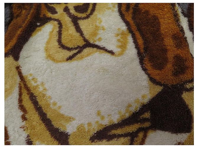 Hermès RARE DRAP DE PLAGE HERMES BASSET HOUND SERVIETTE BAIN COTON ORANGE BEACH TOWEL - vue 6