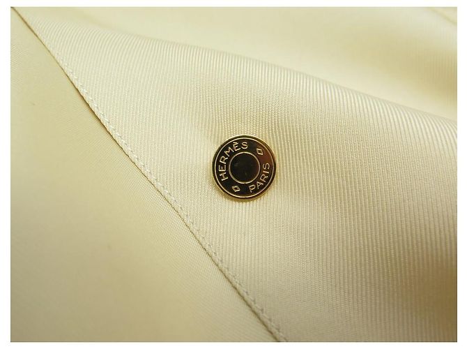 Hermès BLUSA HERMES BOTONES CLOUS DE SELLE TALLA M 40 CAMISA SEDA CRUDA Crudo - vista 10