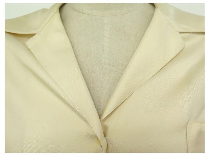 Hermès BLUSA HERMES BOTONES CLOUS DE SELLE TALLA M 40 CAMISA SEDA CRUDA Crudo - vista 2