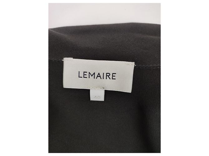 Lemaire Camicia in seta nera a pois con maniche trasparenti Nero - vista 4