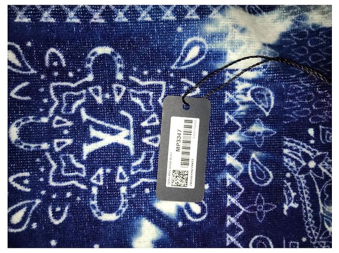 Telo mare Louis Vuitton Monogram Bandana Blu Cotone - vista 4