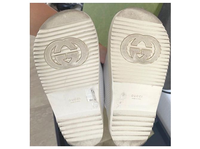 Sandali da papà in pelle Gucci GG EU37 Bianco - vista 3