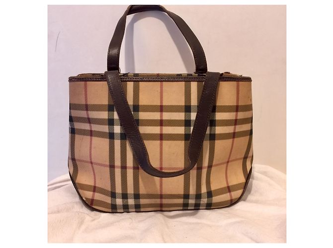 Burberry Sac à main Nova Check vintage avec 3 compartiments Marron Multicolore Beige - vue 2