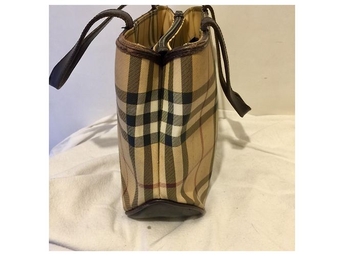 Burberry Sac à main Nova Check vintage avec 3 compartiments Marron Multicolore Beige - vue 5