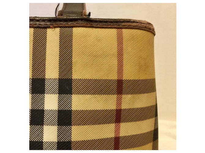 Burberry Sac à main Nova Check vintage avec 3 compartiments Marron Multicolore Beige - vue 8