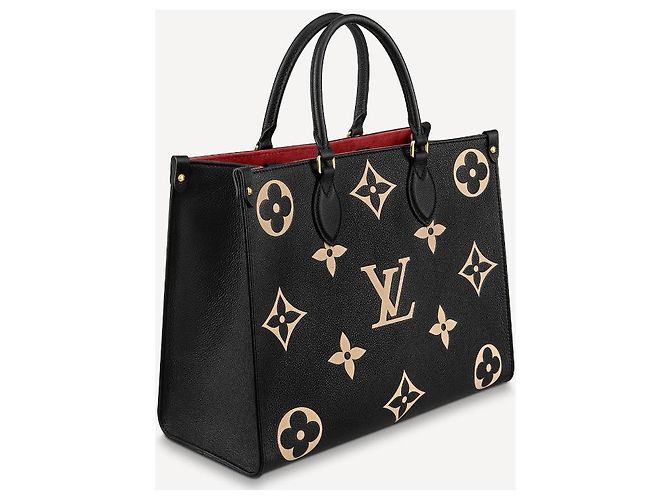 Louis Vuitton Onthego MM Nero Monogramma Empreinte Pelle - vista 3