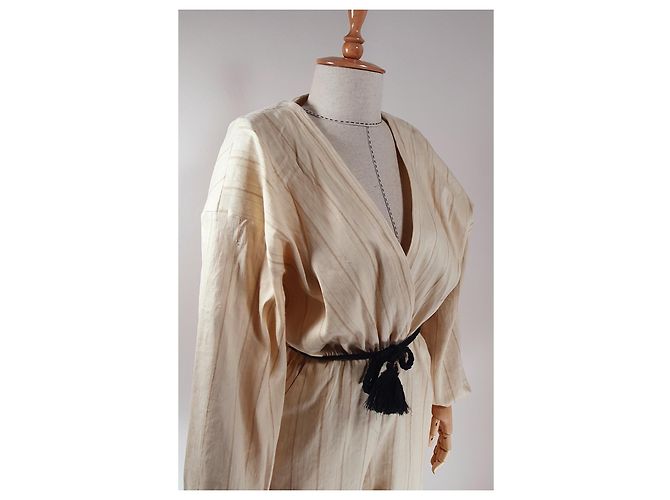 Mono Maje de lino elástico beige - vista 3