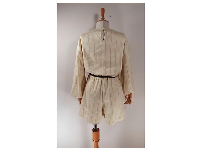 Mono Maje de lino elástico beige - vista 5