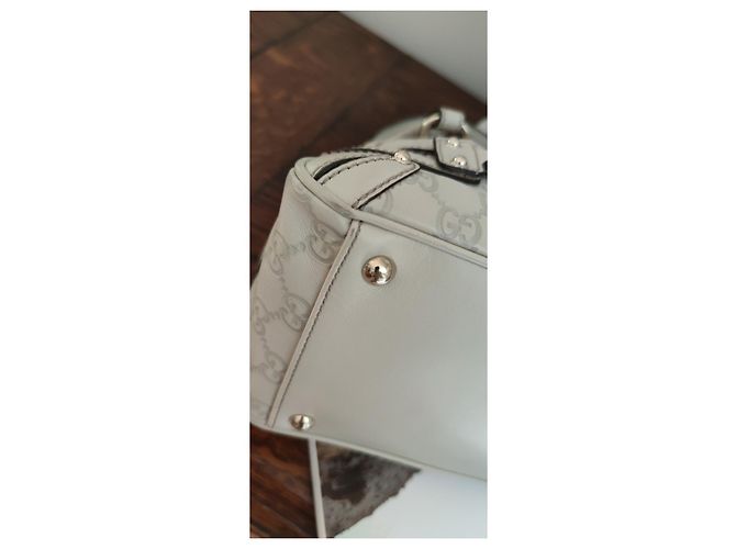 Gucci Wave Boston bag White off Guccissima leather Bianco - vista 10