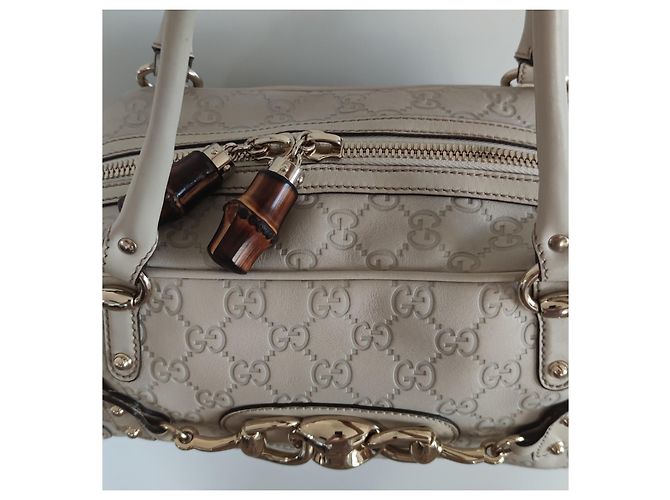 Gucci Wave Boston bag White off Guccissima leather Bianco - vista 2