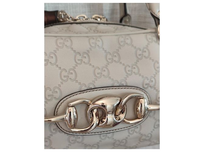 Gucci Wave Boston bag White off Guccissima leather Bianco - vista 3