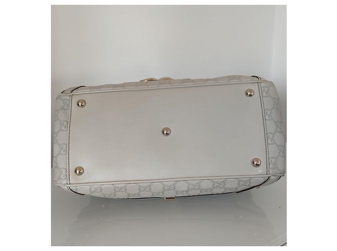 Gucci Wave Boston bag White off Guccissima leather Bianco - vista 4