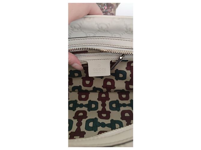 Gucci Wave Boston bag White off Guccissima leather Bianco - vista 6