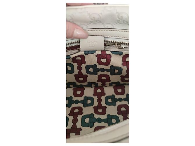 Gucci Wave Boston bag White off Guccissima leather Bianco - vista 7