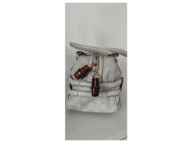 Gucci Wave Boston bag White off Guccissima leather Bianco - vista 9