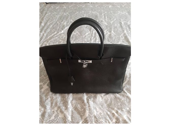 Borsa Hermès Birkin 40 in pelle nera Nero - vista 3