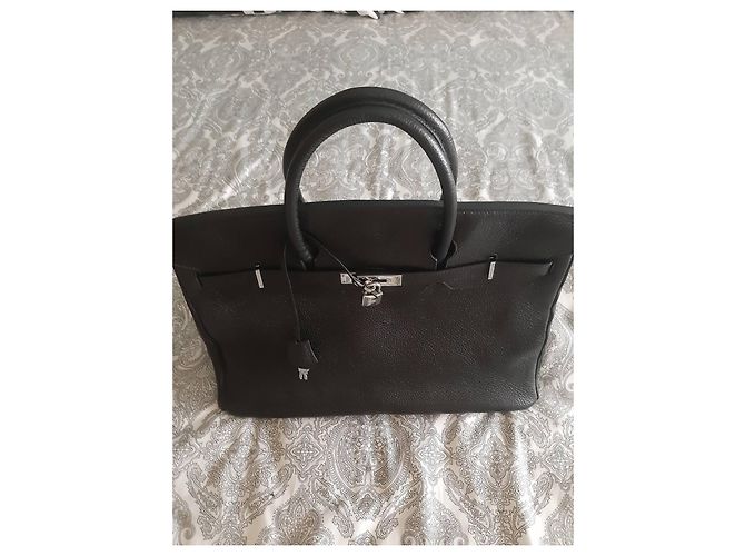Borsa Hermès Birkin 40 in pelle nera Nero - vista 5