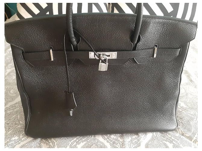 Borsa Hermès Birkin 40 in pelle nera Nero - vista 7