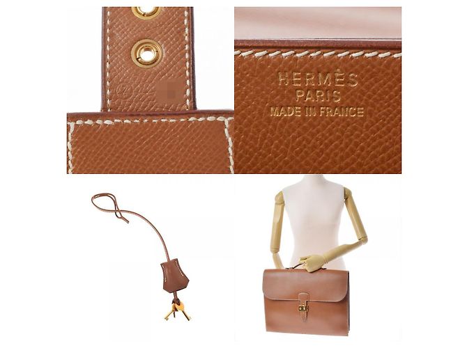 Sac à dépêches Hermès Hermes Sac a Depeches Marrom - vista 5