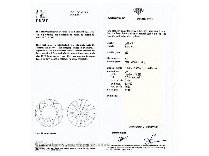 inconnue Diamant-Ring 2,52 Karat, in Weißgold. - Ansicht 9