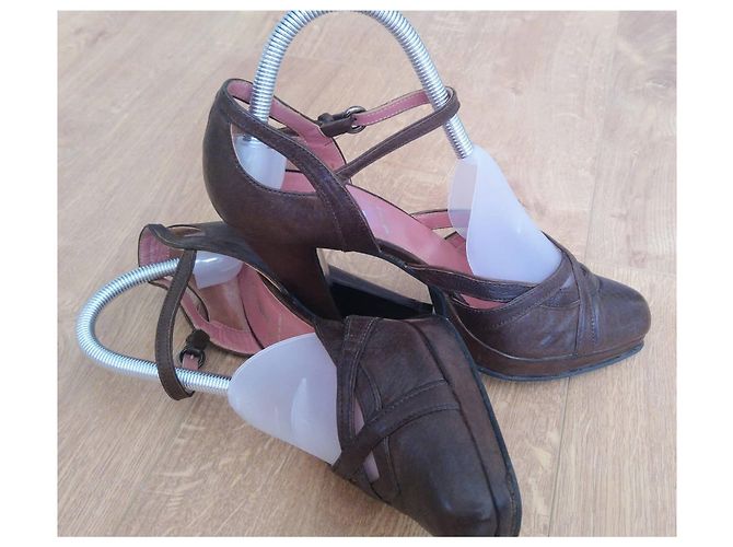 Miu Miu Pelz Absatzschuhe Dunkelbraun Größe 37 - Ansicht 2