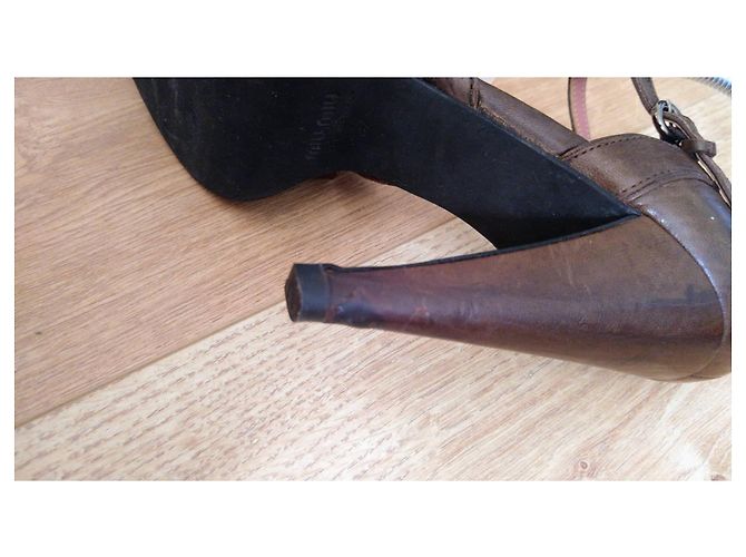 Miu Miu Pelz Absatzschuhe Dunkelbraun Größe 37 - Ansicht 6