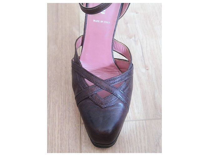 Miu Miu Pelz Absatzschuhe Dunkelbraun Größe 37 - Ansicht 8