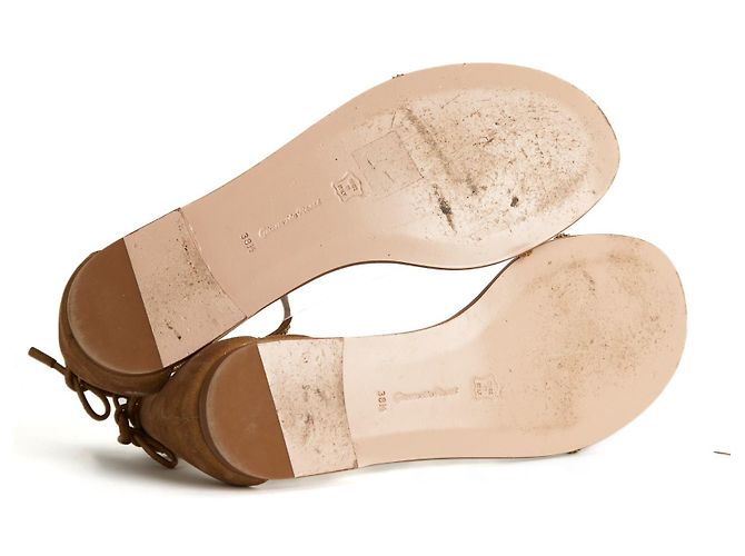 Gianvito Rossi Sandals Bronze Camel Suede 38.5 Golden - view 5