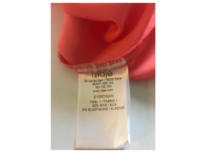 Vestido Maje de seda coral sem mangas e costas nuas com strass - vista 4