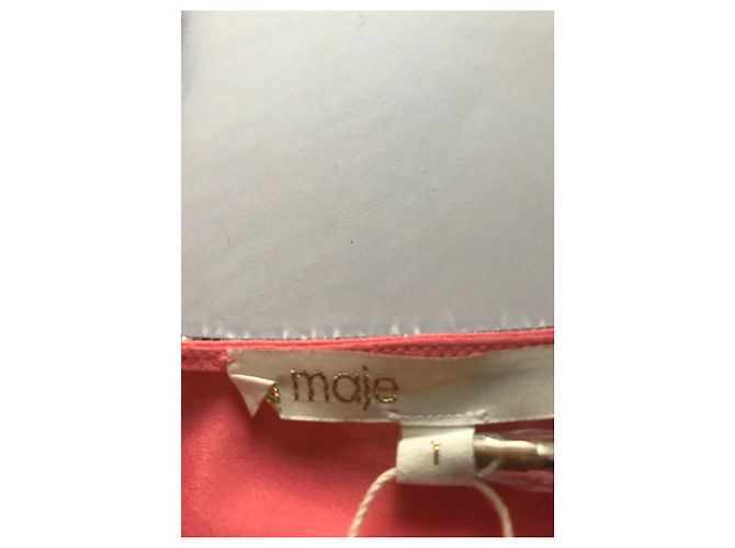 Vestido Maje de seda coral sem mangas e costas nuas com strass - vista 5