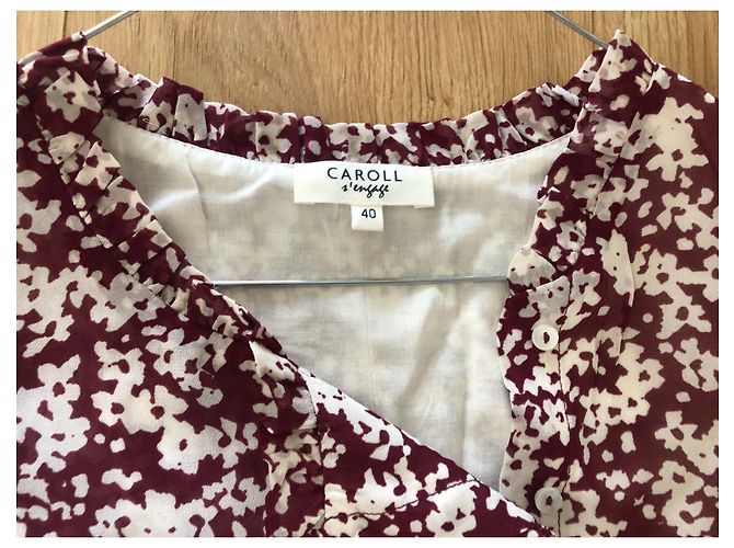 Vestido longo de gala CAROLL roxo escuro viscose - vista 3