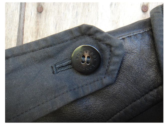 Größe einer Burberry Canvas- und Lederjacke 34 Schwarz - Ansicht 5