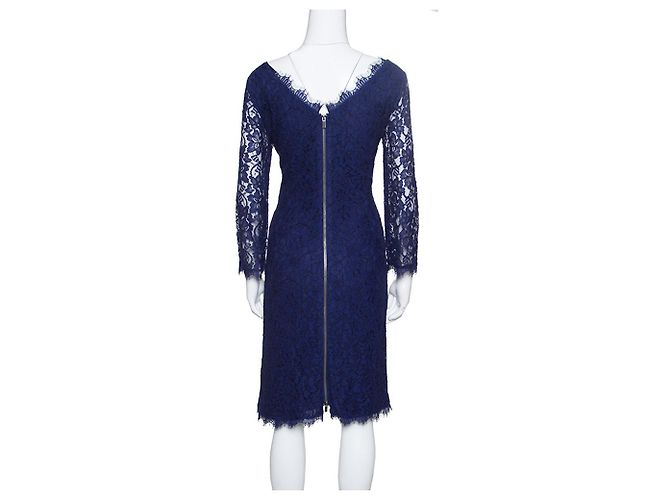 Diane Von Furstenberg Vestido azul marino de encaje Zarita de DvF - vista 2