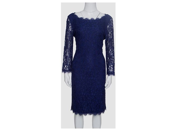 Diane Von Furstenberg Vestido azul marino de encaje Zarita de DvF - vista 3